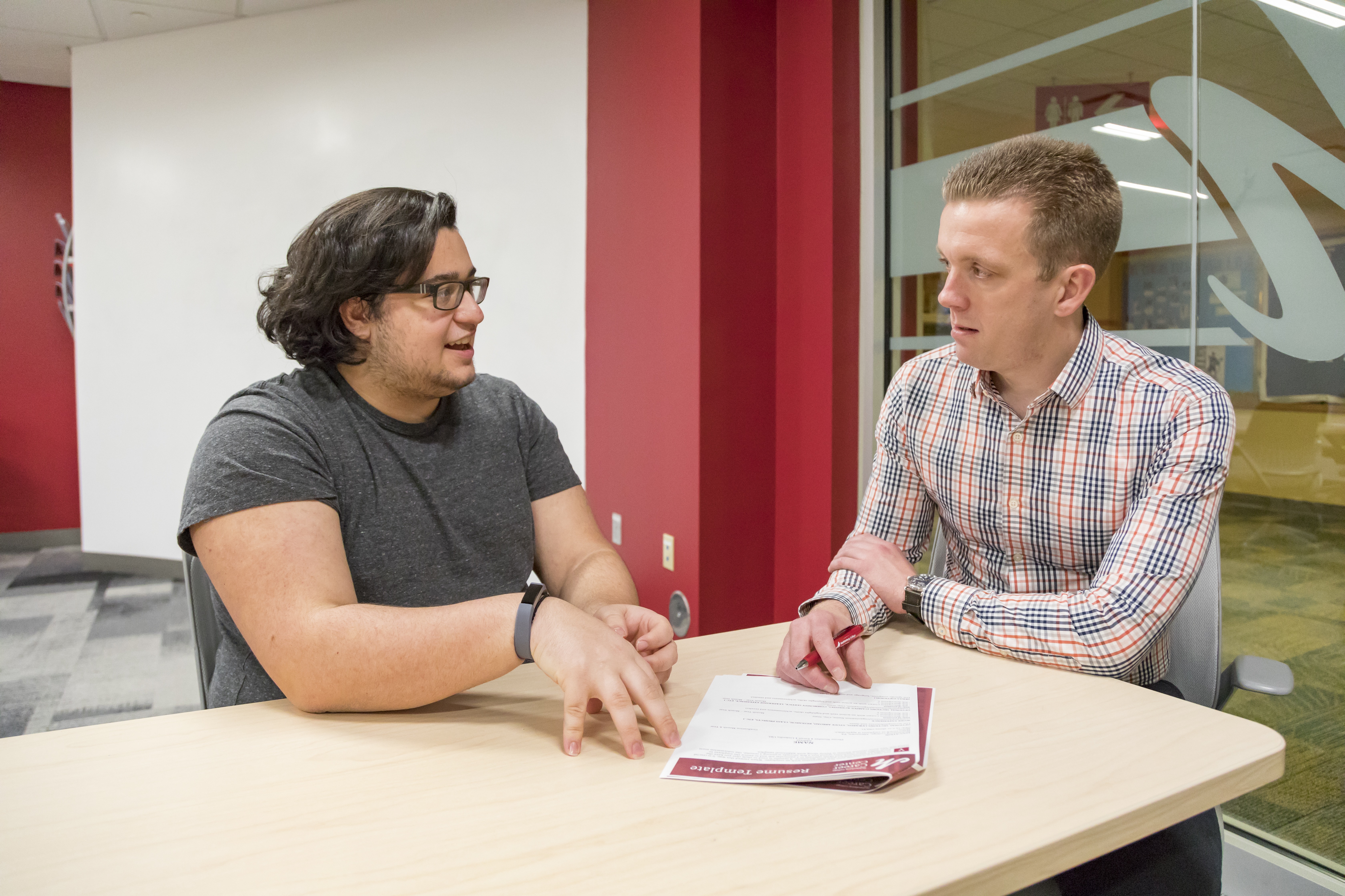 Student in an advising session