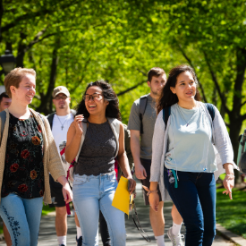 Students walking and talking